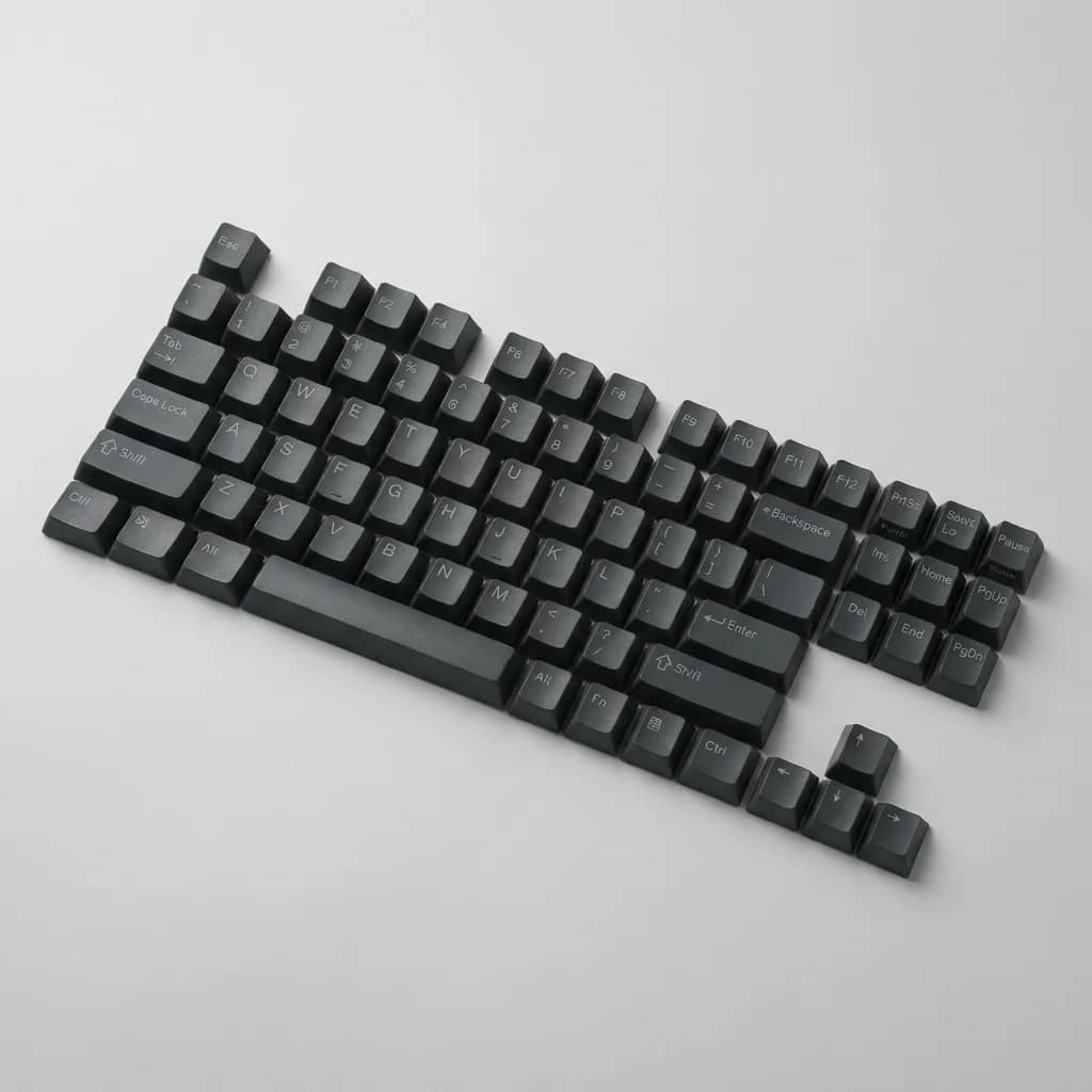 PBT 더블샷 키캡 — 그래파이트 사진